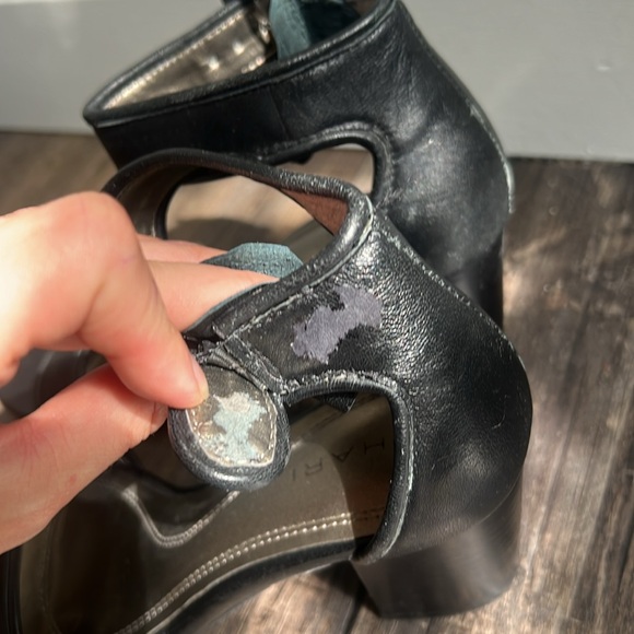 Tahari black block ankle strap heels ADAM 6.5 - Picture 9 of 10